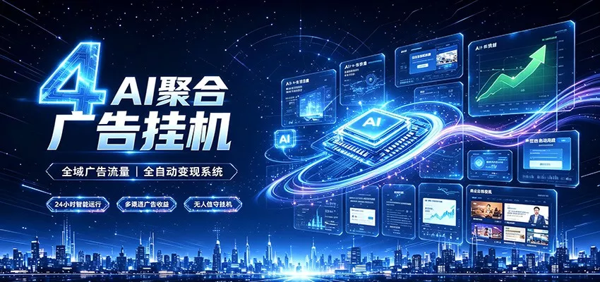 全域广告流量聚合，AI无人挂机稳赚佣金，打造长期稳定被动收入副业-资源之家