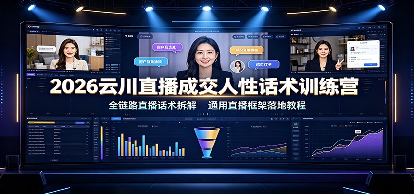 2026云川直播成交人性话术训练营：全链路直播话术拆解，通用直播框架落地教程-资源之家