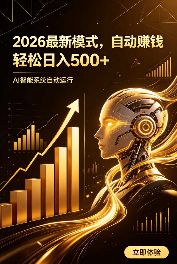 AI智能广告，自动賺钱新模式，轻松日入500+，主业副业都可做，适合任何人群【揭秘】-资源之家