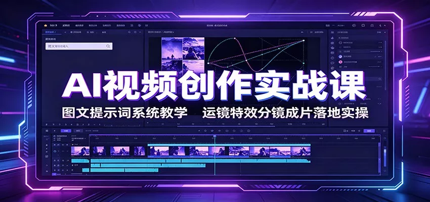 AI视频创作实战课：图文提示词系统教学，运镜特效分镜成片落地实操-资源之家