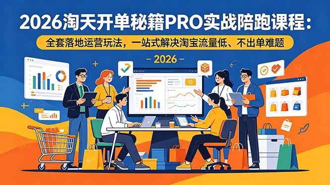（19579期）2026淘天开单秘籍PRO实战陪跑课程-更新：全套落地运营玩法，一站式解决淘宝流量低、不出单难题-资源之家