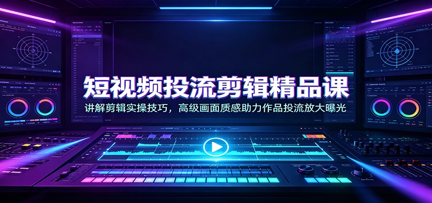 短视频投流剪辑精品课：讲解剪辑实操技巧，高级画面质感助力作品投流放大曝光-资源之家