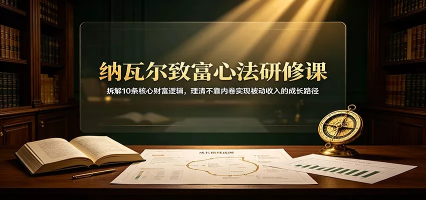 纳瓦尔致富心法研修课：拆解10条核心财富逻辑，理清不靠内卷实现被动收入的成长路径-资源之家