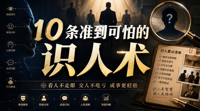 付费文章：10条准到可怕的识人术-资源之家