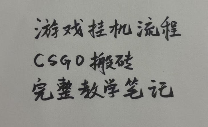 游戏挂G全流程笔记分享，CSGO游戏搬砖，小白看了当天学会见收益【揭秘】-资源之家