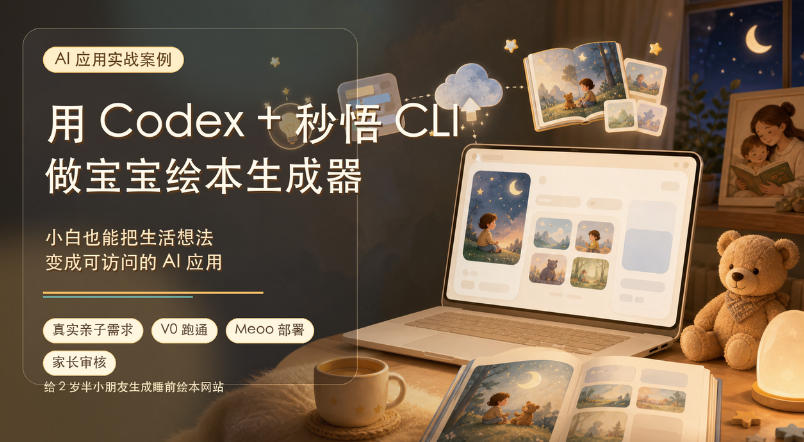 AI应用实战案例,用Codex+秒悟CLl做宝宝绘本生成器,小白也能把生活想法变成可访问的AI应用-资源之家