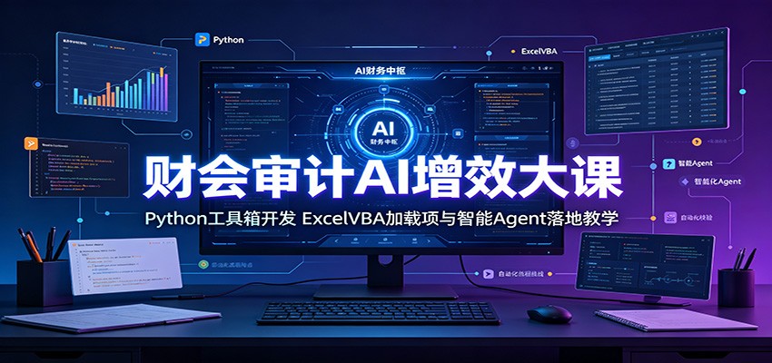 财会审计AI增效大课:Python工具箱开发,ExcelVBA加载项与智能Agent落地教学-资源之家