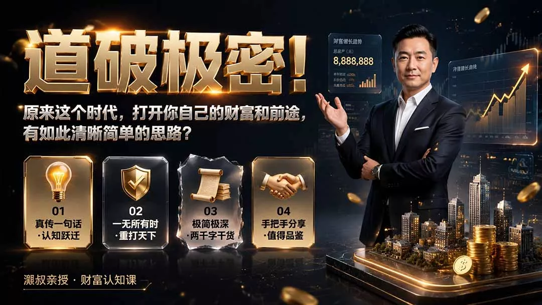 付费文章：道破极密！原来这个时代，打开你自己的财富和前途，有如此清晰简单的思路？-资源之家