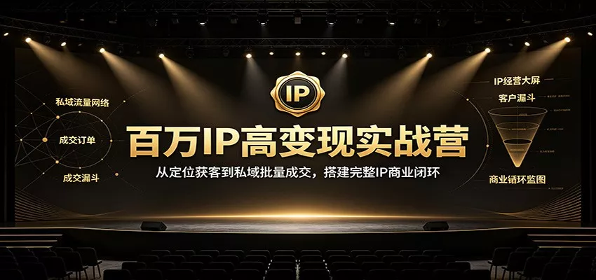百万IP高变现实战营：从定位获客到私域批量成交，搭建完整IP商业闭环-资源之家