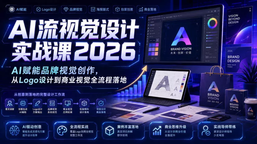 AI流视觉设计实战课2026:AI赋能品牌视觉创作,从Logo设计到商业视觉全流程落地-资源之家