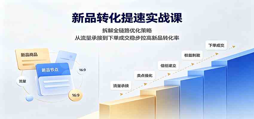 新品转化提速实战课：拆解全链路优化策略，从流量承接到下单成交稳步拉高新品转化率-资源之家