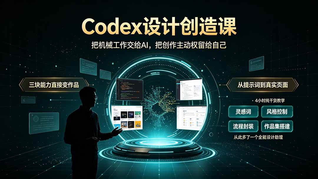（19362期）Codex设计创造课-2期，小白也能掌握的Codex设计创造技巧，把机械工作交给AI，把创作主动权留给自己-资源之家