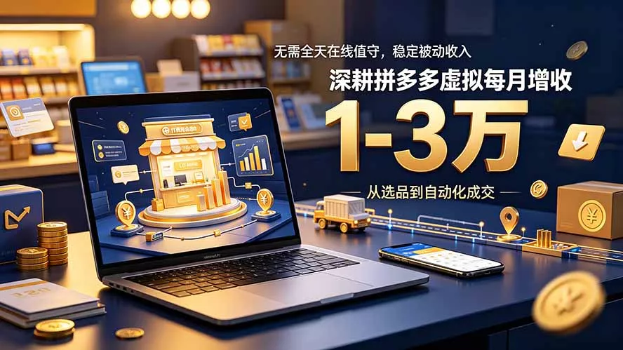 无需全天在线值守,稳定被动收入,深耕拼多多虚拟每月增收 1-3 万-资源之家