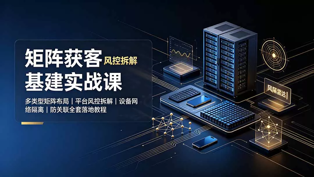 矩阵获客基建实战课:多类型矩阵布局|平台风控拆解|设备网络隔离|防关联全套落地教程-资源之家