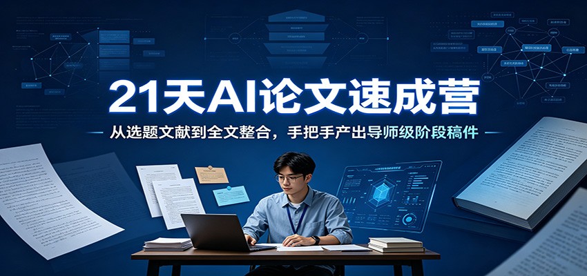 21天AI论文速成营：从选题文献到全文整合，手把手产出导师级阶段稿件-资源之家
