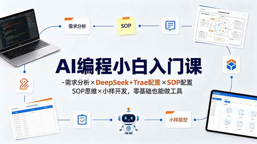 （19539期）AI编程小白入门课-需求分析×DeepSeek+Trae配置×SOP思维×小样开发，零基础也能做工具-资源之家