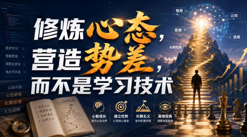 付费文章：修炼心态，营造势差，而不是学习技术-资源之家