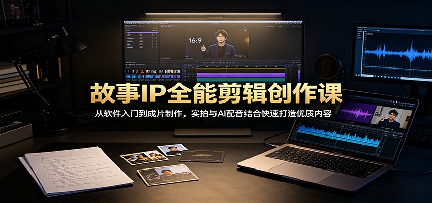 故事IP全能剪辑创作课：从软件入门到成片制作，实拍与AI配音结合快速打造优质内容-资源之家