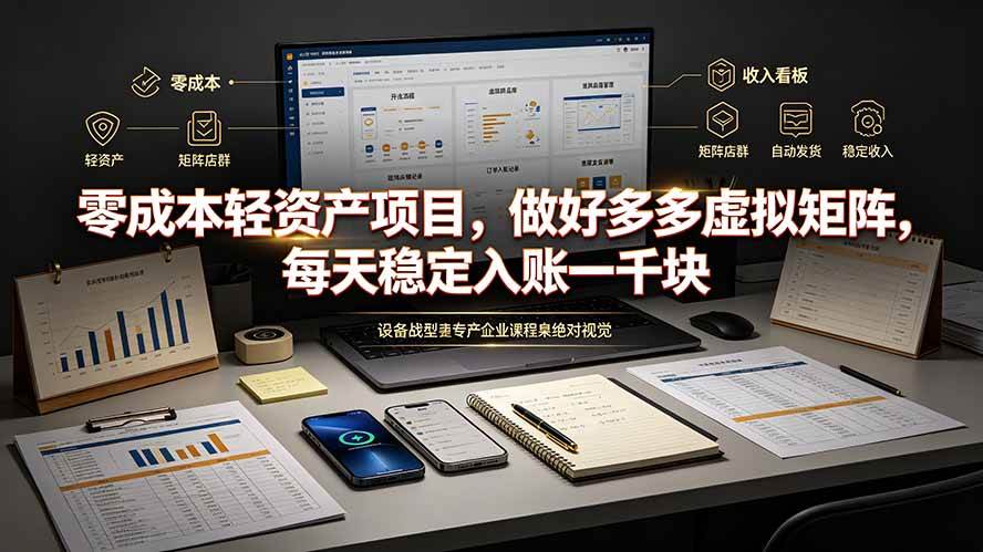 （19522期）零成本轻资产项目，做好多多虚拟矩阵，每天稳定入账一千块-资源之家