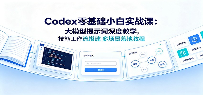 Codex零基础小白实战课：大模型提示词深度教学，技能工作流搭建多场景落地教程-资源之家