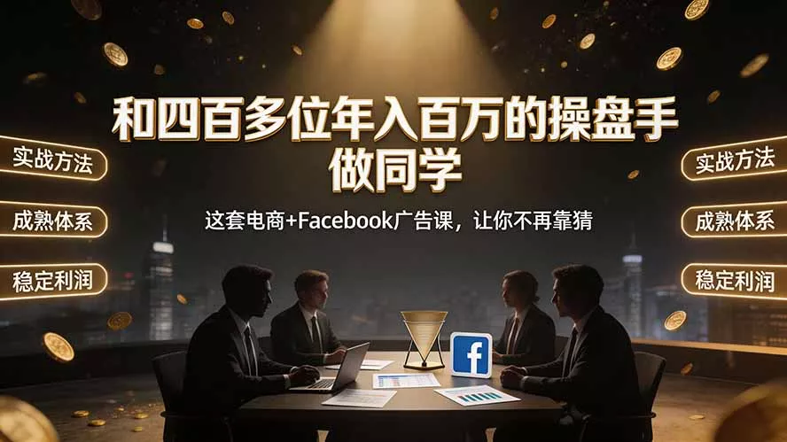 和四百多位年入百万的操盘手做同学——这套电商+Facebook广告课，让你不再靠猜【原创双语字幕】-资源之家