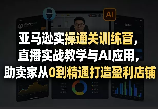 亚马逊实操通关训练营，直播实战教学与AI应用，助卖家从0到精通打造盈利店铺(更新8月8日)-资源之家