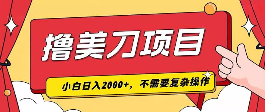 撸美刀，单日收入2000+，小白可做-资源之家