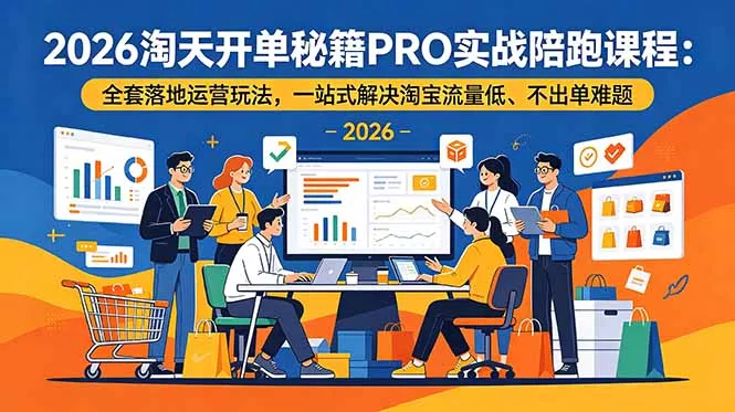 2026淘天开单秘籍PRO实战陪跑课程-更新：全套落地运营玩法，一站式解决淘宝流量低、不出单难题-资源之家