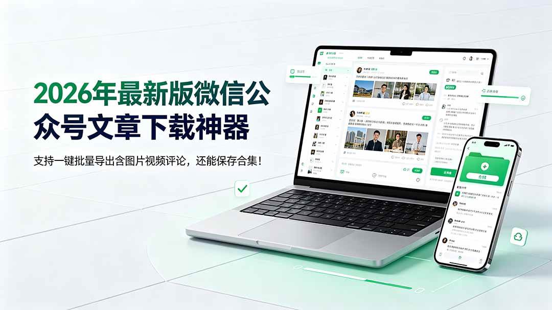 （19486期）2026年最新版微信公众号文章下载神器，支持一键批量导出含图片视频评论，还能保存合集！-资源之家