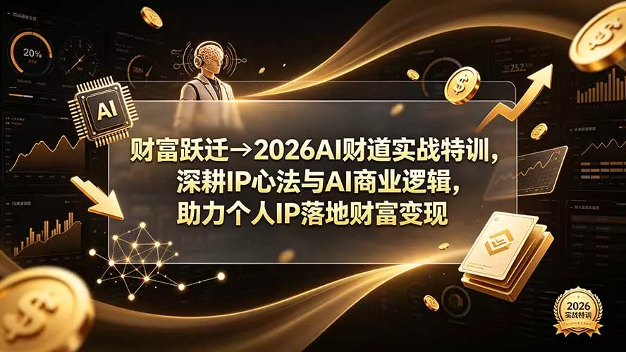 财富跃迁→2026AI财道实战特训，深耕IP心法与AI商业逻辑，助力个人IP落地财富变现-资源之家