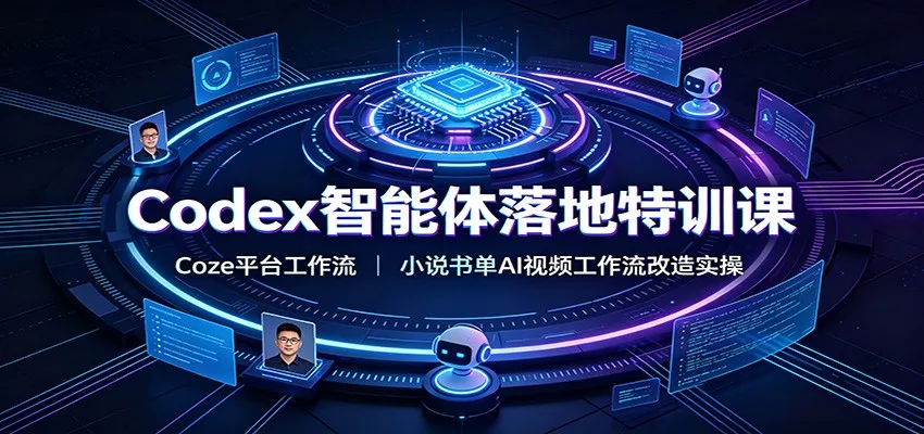Codex智能体落地特训课:Coze平台工作流,小说书单AI视频工作流改造实操-资源之家