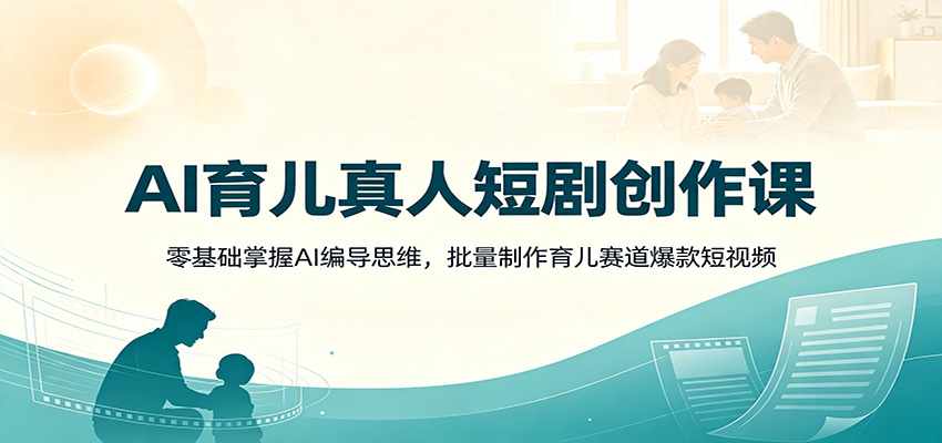 AI育儿真人短剧创作课：零基础掌握AI编导思维，批量制作育儿赛道爆款短视频-资源之家