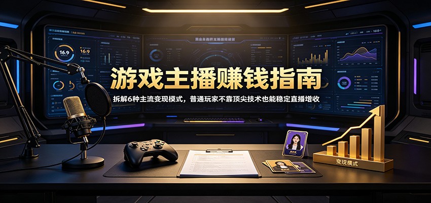 游戏主播赚钱指南：拆解6种主流变现模式，普通玩家不靠顶尖技术也能稳定直播增收-资源之家