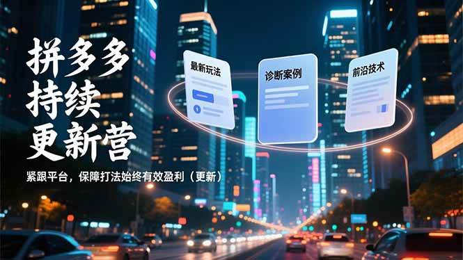 （16987期）拼多多持续更新营，最新玩法、诊断案例、前沿技术，紧跟平台，保障打法始终有效盈利（更新）-资源之家
