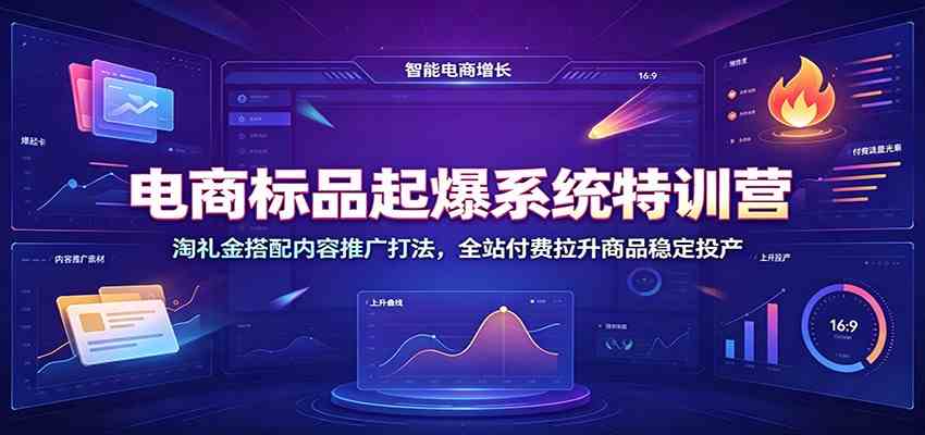 电商标品起爆系统特训营：淘礼金搭配内容推广打法，全站付费拉升商品稳定投产-资源之家