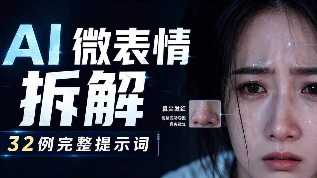 AI微表情拆解提示词合集，精准调控AI角色表情，告别塑料感、AI面瘫脸。-资源之家
