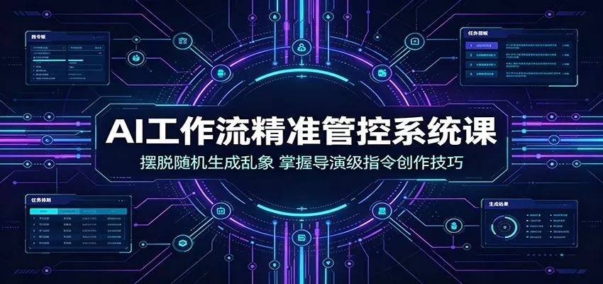 AI工作流精准管控系统课:摆脱随机生成乱象,掌握导演级指令创作技巧-资源之家