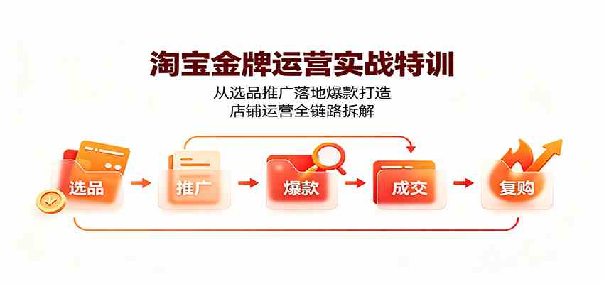 淘宝金牌运营实战特训：从选品推广落地爆款打造，店铺运营全链路拆解-资源之家