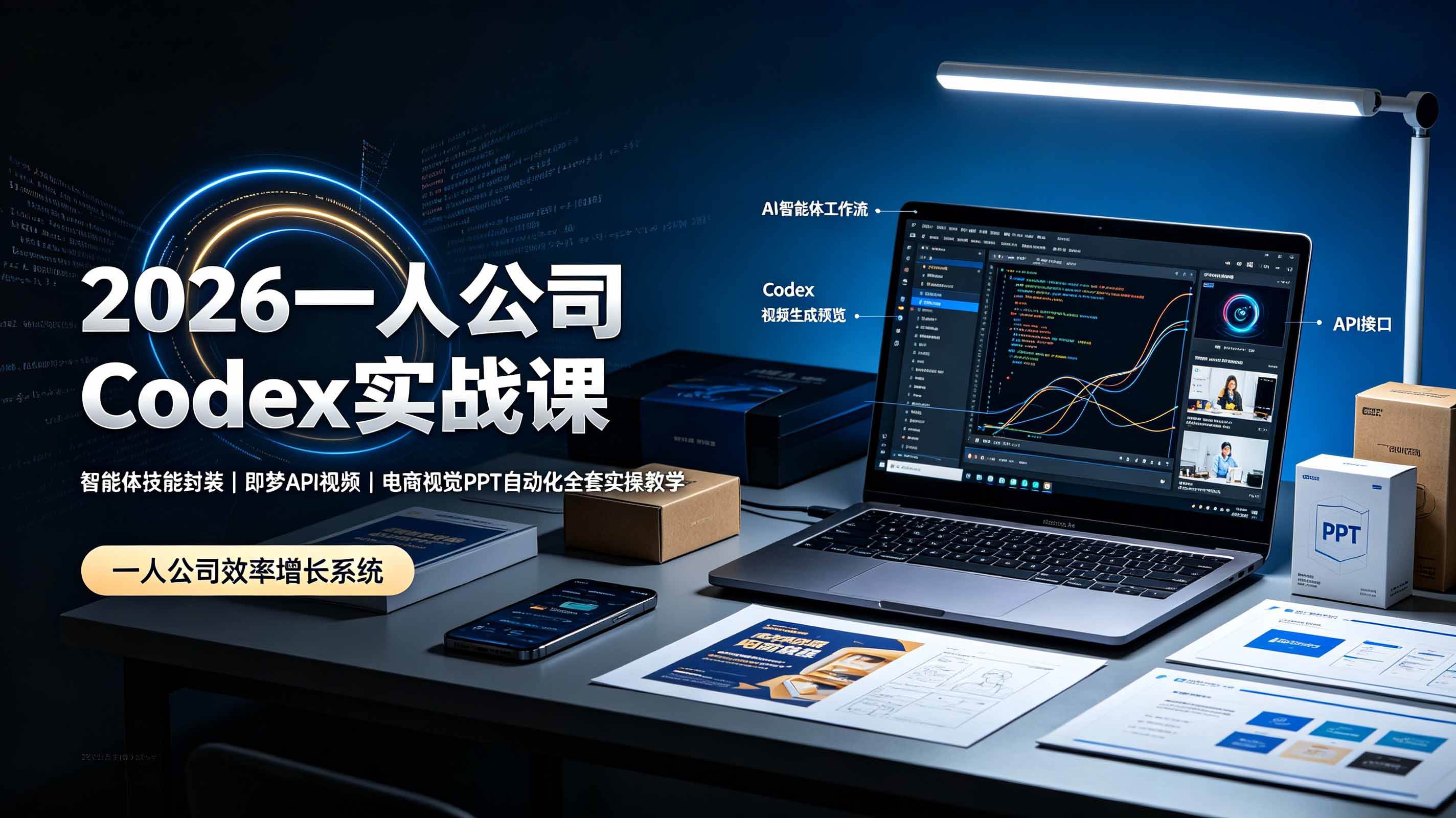 (19503期)2026一人公司Codex实战课◆智能体技能封装|即梦API视频|电商视觉PPT自动化全套实操教学 (19503期)2026一人公司Codex实战课◆智能体技能封装|即梦API视频|电商视觉PPT自动化全套实操教学