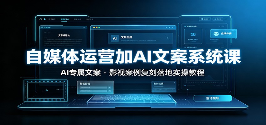自媒体运营加AI文案系统课：：AI专属文案，影视案例复刻落地实操教程-资源之家