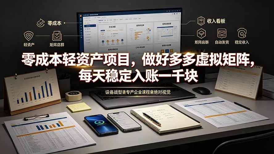 零成本轻资产项目，做好多多虚拟矩阵，每天稳定入账一千块-资源之家