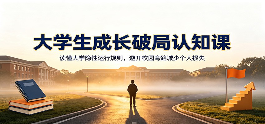 大学生成长破局认知课:读懂大学隐性运行规则,避开校园弯路减少个人损失-资源之家