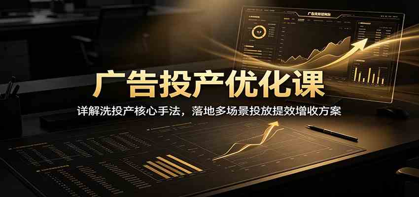 广告投产优化课：详解洗投产核心手法，落地多场景投放提效增收方案-资源之家